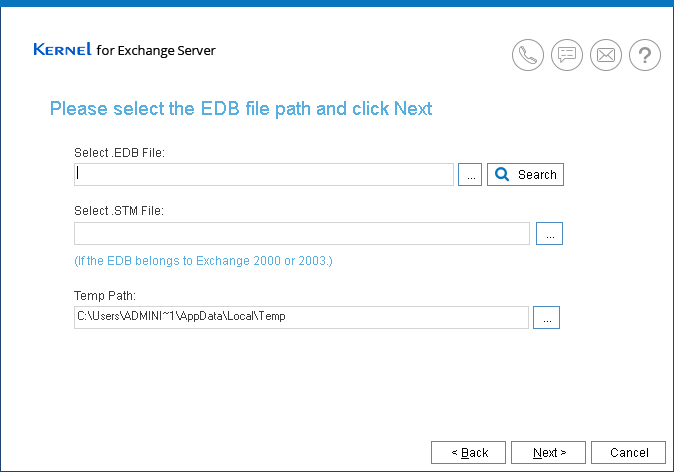 add edb file from exchnage serve