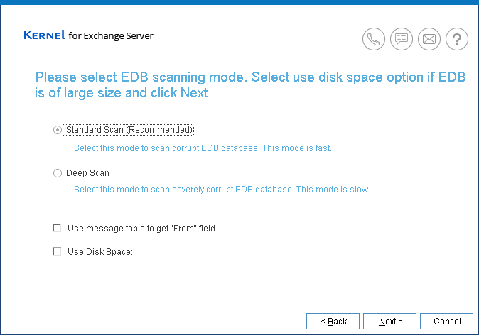 kernel exchnage server recovery method