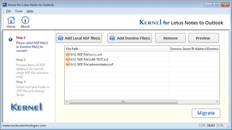 kernel nsf to pst converter