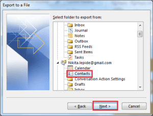 export contacts in outlook 2016 - File Repair Tools