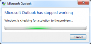 outlook 2016 indexing outlook not responding