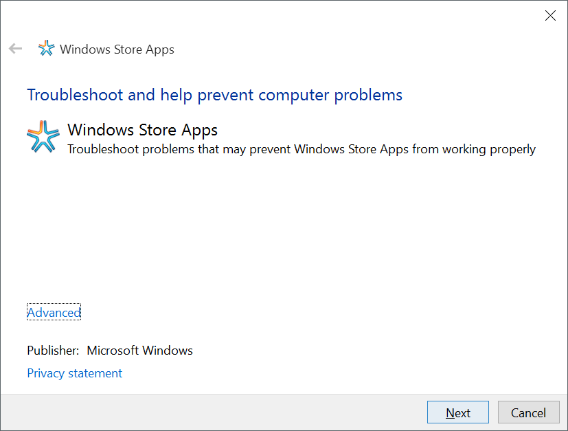 resolve windows 10 store apps issue