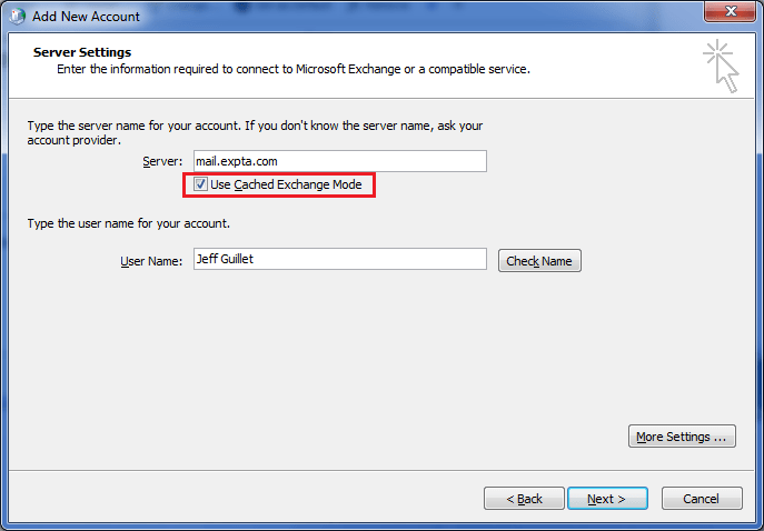 enable cached exchange mode