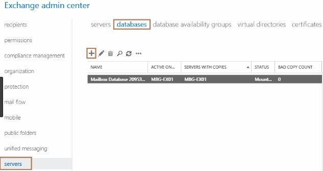 create mailbox in exchange server