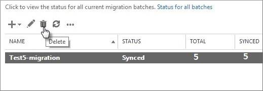 remove exchange migration batches