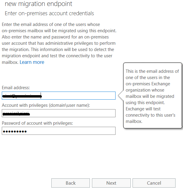 create new migration endpoint in EAC