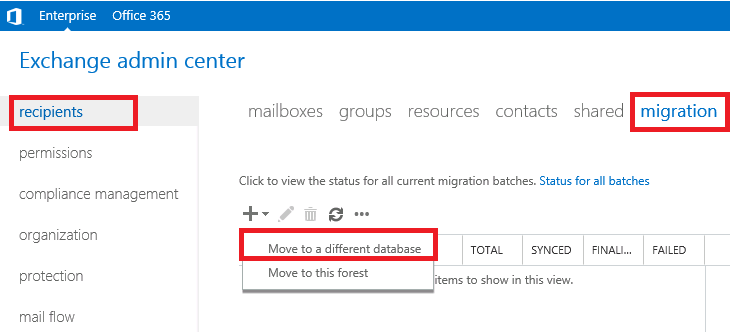 move mailbox to different database