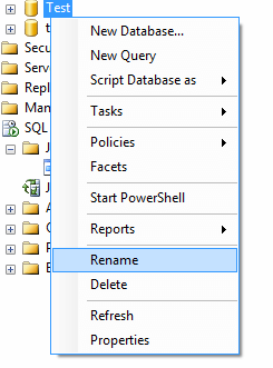 change sql database name