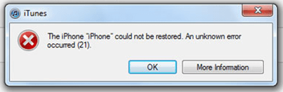 fix iphone could not be restored error